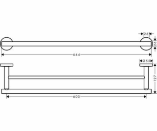 Hansgrohe Univerzální dvojitý držák na ručníky Logis E