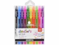 Sada gelových per  Doodler z Neon & Fashion , 10 neonových barev, 0,33 mm, ZEBRA 02618