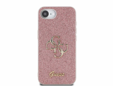 Guess Kryt Fixed Glitter Big 4G pro iPhone 16e růžový