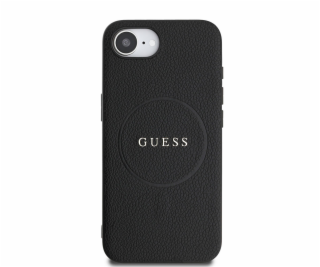 Guess Pouzdro Grained Ring MagSafe pro iPhone 16e černé