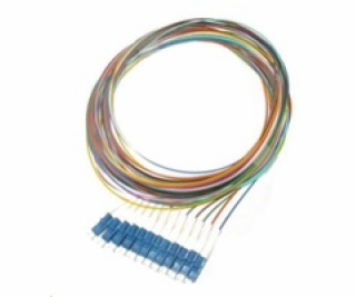 Pigtail SM 9/125, OS2, konektor LC, LS0H, 1m - sada 12 ks