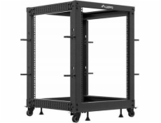 Lanberg Otevřený rack 19   15U 600x600-1100 nastavitelný černý