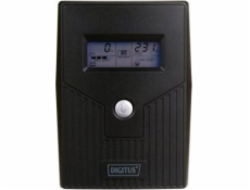 Digitus UPS Line-Ineractive LCD BASIC, 600VA/360W, 1x12V/7Ah, AVR, 2x Schuko CEE 7/3