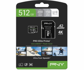 PNY Paměťová karta Elite Prime 512GB microSDXC + SD adaptér