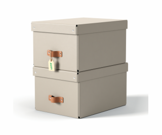 LEITZ úložný box, karton, velikost M, 2 ks béžový