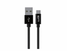 WG - Datový kabel Type-C to USB-A / 3m / nylon braided / black
