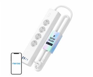 Meross MSP844(EU) chytrá rychlonabíjecí lišta, 4 zásuvky ...