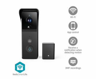 NEDIS Wi-Fi chytrý dveřní videotelefon/ 2304x1296 / 3Mpix...