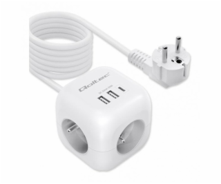 Qoltec Prodlužovací kabel 6 v 1 s podsvíceným vypínačem |...