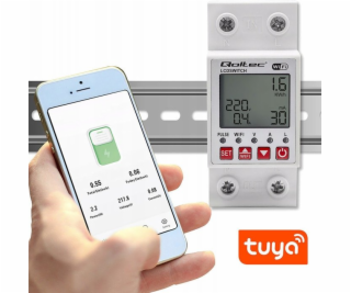 Qoltec Relé na DIN lištu 63A s elektroměrem | Časovač | T...
