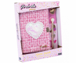 Nice Tvídový diář s flitrovým srdíčkem