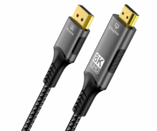 PremiumCord DP 1.4 na HDMI 2.1 kabel, 2m