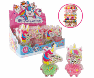 Kreativní sada - Navlékací korálky Jednorožec, 4 druhy