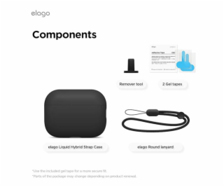 ELAGO Airpods Pro 3 Liquid Hybrid Strap Case - Black