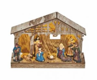 LED vánoční betlém dřevěný, 19 cm, 3x AA, vnitřní, teplá ...