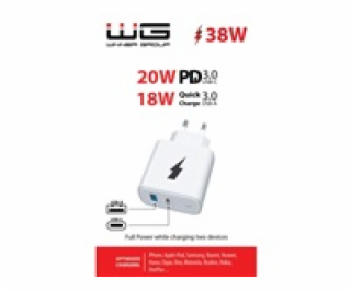 WG - Síťová nabíječka 2x USB 38W, 1x USB-C PD 20W + 1x US...
