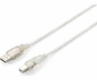 Equip USB kabel USB-A - USB-B 3 m průhledný (128651)
