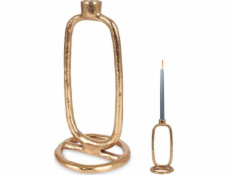 Home Styling Collection Svícen na dlouhou svíčku, hliník, zlatý, 24 cm