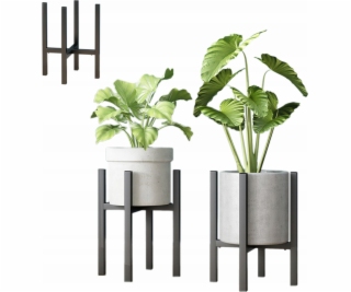 Strado Nastavitelný kovový stojan na květiny PILLAR (černý)