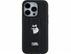 Karl Lagerfeld Karl Lagerfeld KLHCN61GSACHPK pevný kryt pro iPhone 11 / Xr 6.1 černá/černá, stojánek, saffiano pinzetky Choupette