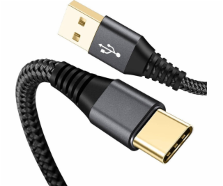 NoName USB kabel USB-A - USB-C 2 m šedý (5901924969815)