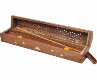 Homea Dřevěný držák na vonné tyčinky ve tvaru krabičky