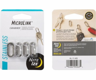 NiteIze NiteIze MicroLink ocelová stříbrná karabina 4 ks