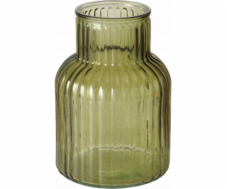 Boltze Skleněná váza RELEA, zelená, drážkované sklo, 20 cm