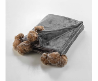 Douceur d`Interieur Měkká kožešinová deka SNOWY s bambulk...