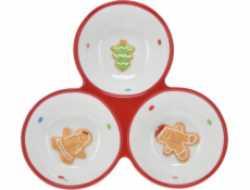 Home Styling Collection Kolekce domácího stylingu Servírovací mísa GINGERBREAD, tři přihrádky, 19 x 19 cm