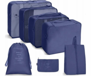 eCarla cestovní kosmetická sada tmavě modrá 7dílná.