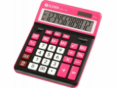 Eleven Kalkulačka ELEVEN Černá kancelářská kalkulačka CDC120BKRD s bílými a růžovými klávesami a růžovým rámečkem kolem displeje