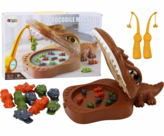 LeanToys Magnetická hra na lov krokodýlů, hnědá