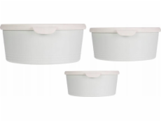 Excellent Houseware Vynikající kulaté plastové nádoby na potraviny, 3 kusy různých velikostí