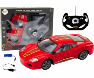 LeanToys Sportovní auto na dálkové ovládání 1:16 R/C červené