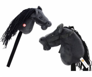 NoName Plyšový kůň Hobby Horse? Dlouhosrstý černý odstín