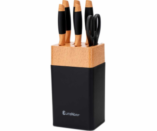 Elitehoff Sada kuchyňských nožů ve stojanu s ořezávátkem ...