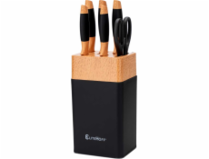 Elitehoff Sada kuchyňských nožů ve stojanu s ořezávátkem E-6266