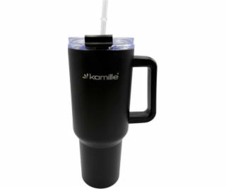 Kamille OCELOVÝ TERMOHRNEK 1200ML S RUKOJEŤEM A BRČKEM KM...