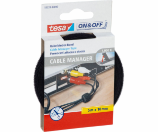 Tesa On&Off Kabelbinder 5mx10mm Universal schwarz 55239