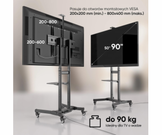 ONKRON TS1891-B Stojak Mobilny nachylny do TV 50 - 90 , m...