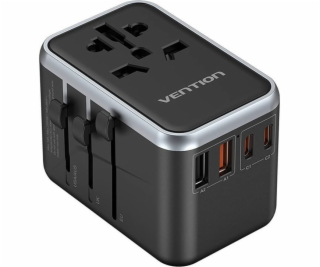 Uniwersalny adapter podróżny z ładowarką Vention 65W GaN ...