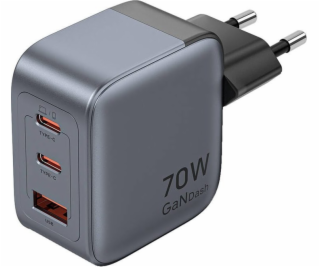 Ładowarka Vention 70W GaN PD 1x USB-A 2x USB-C czarna