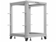 Lanberg Otevřený rack 19 palců 15U 600x600-1100 nastavitelný šedý