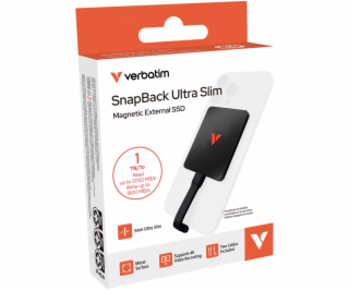 VERBATIM SnapBack Ultra Slim SSD 1TB,USB-C, černý