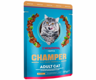 CHAMPER with beef and basil - mokré krmivo pro kočky - 85g