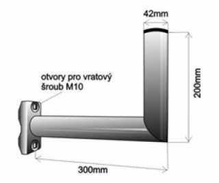 Držák antény na balkón, galvanický zinek, délka 30cm