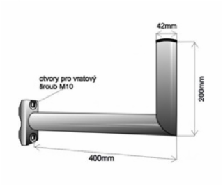 Držák antény na balkón, galvanický zinek, délka 40cm