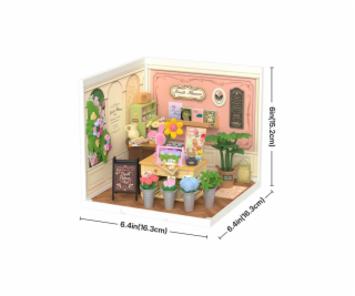 RoboTime 3D dřevěná skládačka Miniatura domečku Květinářs...