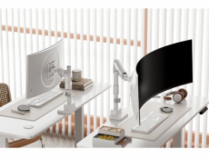 Digitus Jednoduché stolní rameno s upínacím mechanismem a plynovou pružinou 1x LCD max. 57  27 kg, VESA: 75x75, 100x100, bílé